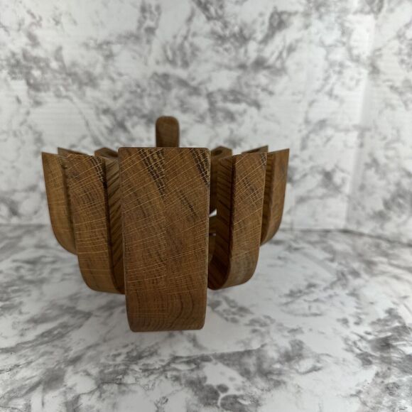 Vintage MCM Wood Bird Candle Holder Folding Danish Modern Candelabra Menorah - Picture 5 of 9